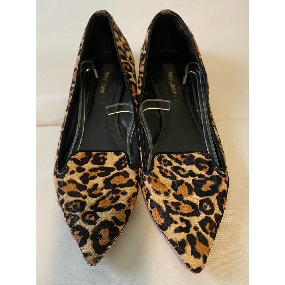 White House Blk Market Calf Hair Leopard Flats 8.5